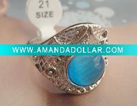 2011 Fashion Alloy color stone rings mixed sizes