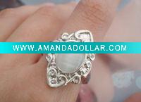 2011 Fashion Alloy color stone rings mixed sizes