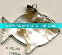 YC-822-AGR(or ASR)Plating Natural shell jewelry