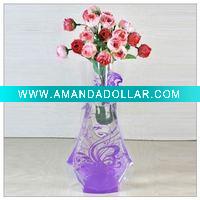 foldable transparent plastic flower vase