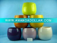 Wholesale stoneware with glazed finishing flower pots/glazed pot