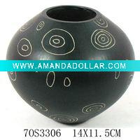 Wholesale Black wooden decorative vase