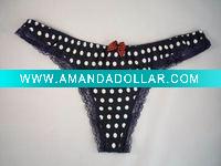 Wholesale Woven Ladies 98% Polyester 2% Spandex Thong