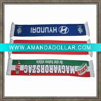 Wholesale Knitted or Satin fan scarf for footable club fans for cheering up