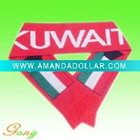 Wholesale Knitted football scarf with Jacquard logo