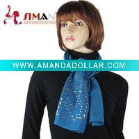 abstract stone decorated plain polyester scarf