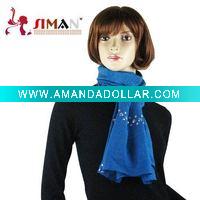 Wholesale fashion scarf with hot heated beading decoration