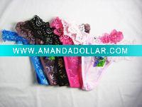 Wholesale lace and mesh lady's g-string sexy lady's t-back fashionable lady's thong sexy intimate