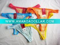 Wholesale 2XS one size lady's lace& mesh thong stock lady's t-back
