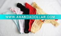 Wholesale broad band lady's lace& mesh thong stock lady's t-back