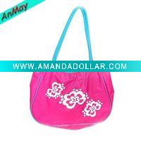 Wholesale printed beautiful design canvas beach bag