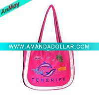 Wholesale printed beautiful design canvas beach bag