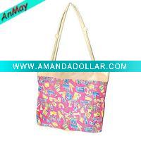 Wholesale printed beautiful design canvas beach bag