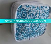 Wholesale Blue canvas make up bag with full printing