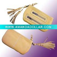 zip decoration hand bag with tassel