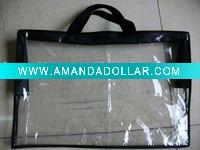 Wholesale Transparent PVC+Nonwoven Handle Pillow Bag