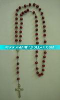 wood rosary necklace