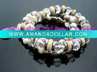Wholesale Fashion rhinestone &wooden beads bracelet