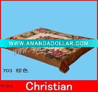 Wholesale Hot sale 100% polyester soft flower printed adult blanket