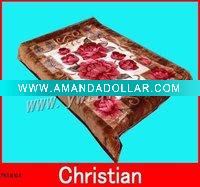 Wholesale 100% polyester flower printed textile blanket