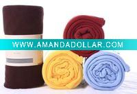 Wholesale plain 100%polyester double faced fleece blankets