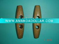 horn wooden button