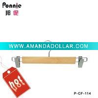 Wholesale Ponnie clothes store wooden pant hanger P-CF-114