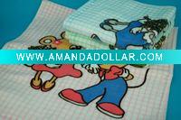 velvet fabic & reactive printed bath towel