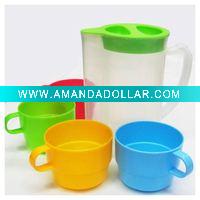 Wholesale PLASTIC WATER JUG W 4 CUPS