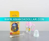 baby bottle with straw and handle