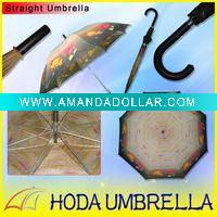 Wholesale Straight umbrella with heat-transfer print