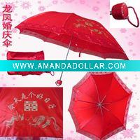 Wholesale factory custom made fashion wedding 2 fold umbrella and parasol