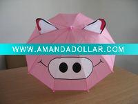 Wholesale pig shape kids umbrella with ears