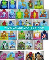 Wholesale 100% cotton velour printed poncho