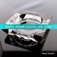 Wholesale glass ashtray crystal ashtray square with black angle