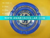 round ashtray , bottom with decal design