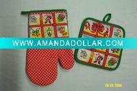 Wholesale 100% cotton twill material solid color oven mitt