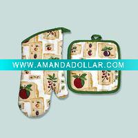 Wholesale 2pc kitchen set oven glove pot holder