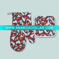 Wholesale oven mitt pot holder oven glove kitchen sets