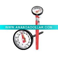 Wholesale stainless steel meat thermometer with pocket cap