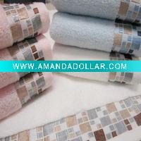 100%cotton zero twist mosaic towel