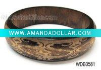 Wholesale Wooden bangle, carved colorful pattern