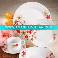 Wholesale super white porcelainous dinnerware set