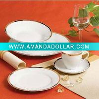 Wholesale gold rim porcelain dinnerware set