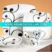 Wholesale square porcelainous dinnerware set