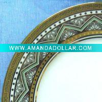 Wholesale resteraunt porcelain gold round kitchenware sets