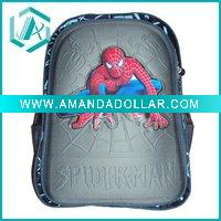 Wholesale black cool spiderman nylon and PE school bag