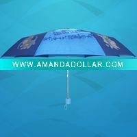 Wholesale advertising 190T polyster 3 foldable umbrella