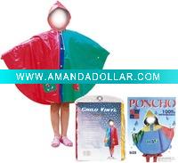 Wholesale pvc kids children's rain poncho