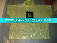 PE one time children rain poncho with sleeves